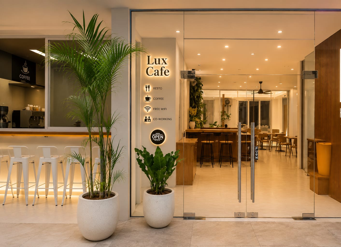 Coffee served at a LUX café in Bali